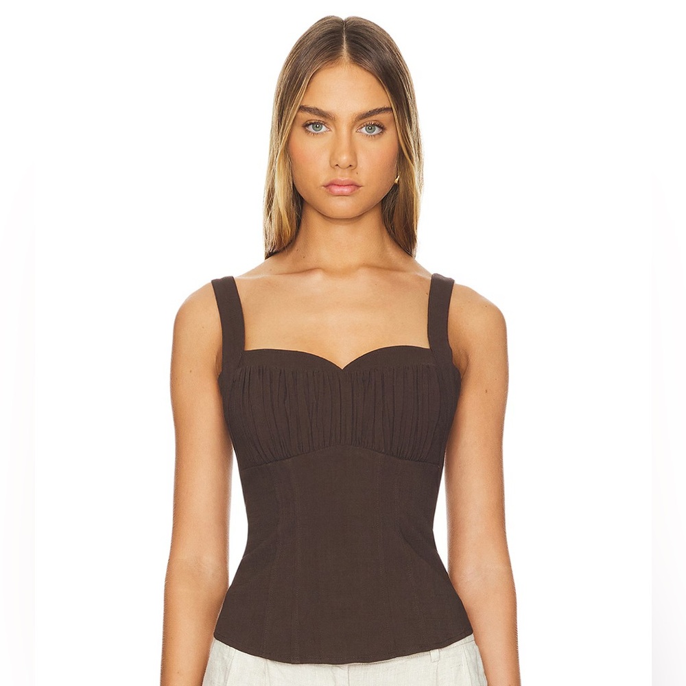 Free People Sasha corset top in Hot Fudge